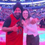 Doug Gilmour Instagram - Shout out to my good friends @navbhatiasuperfan and @rinkdiddy for letting @_victoriagilmour sit courtside for the Raps warmup last week! #raptors #raps #basketball #scotiabankarena
