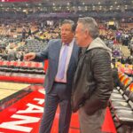 Doug Gilmour Instagram - Shout out to my good friends @navbhatiasuperfan and @rinkdiddy for letting @_victoriagilmour sit courtside for the Raps warmup last week! #raptors #raps #basketball #scotiabankarena