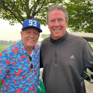Doug Gilmour Instagram - Great day hanging out with this legend! Just remember, laces out! 😂 🔥🐬 🏈 ⛳️ #GolfingWithLegends #AceVenturaMoment #DanMarino #LegendarySwings #miamidolphins #aceventura