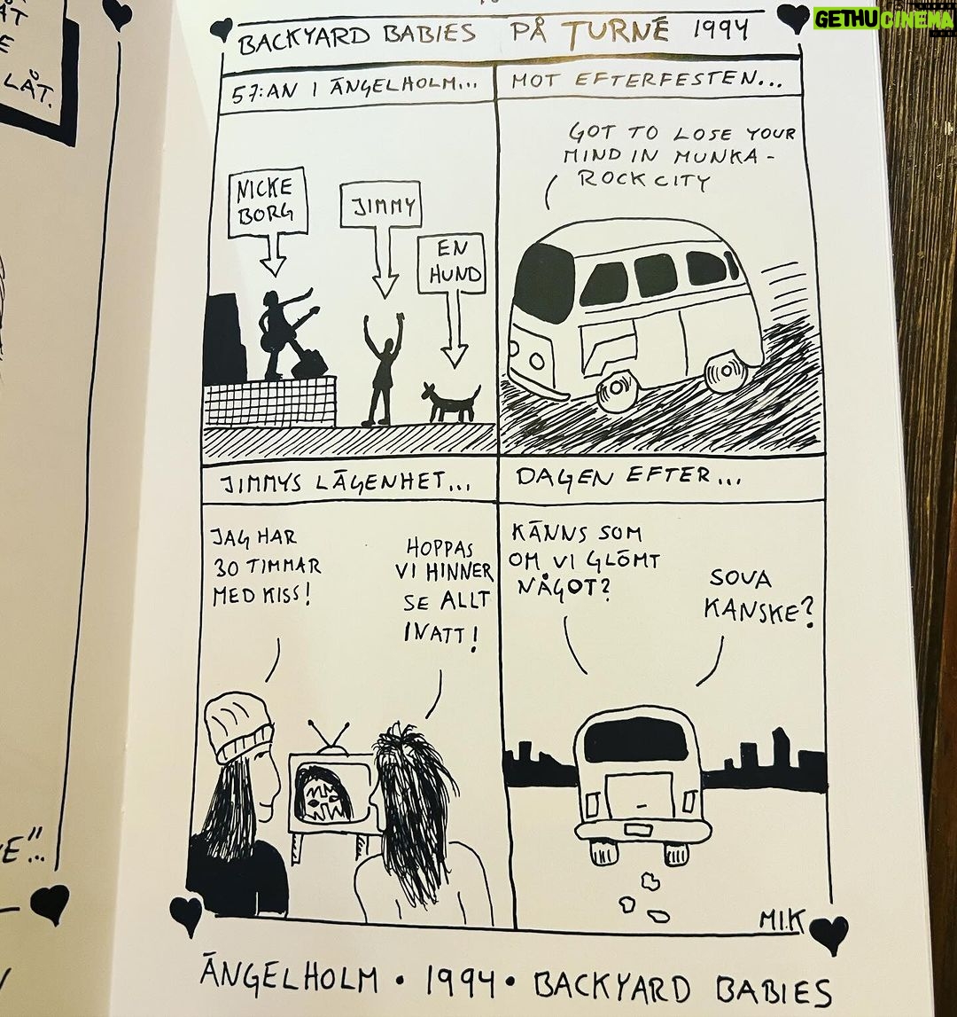 Dregen Instagram - Santa came early this year! Thank you @jimmy.rocker for this cool cartoonish book, packed with true Rock N’ Roll tales straight outta Jimmys life! Order one yourself! ✖️♥️📖
