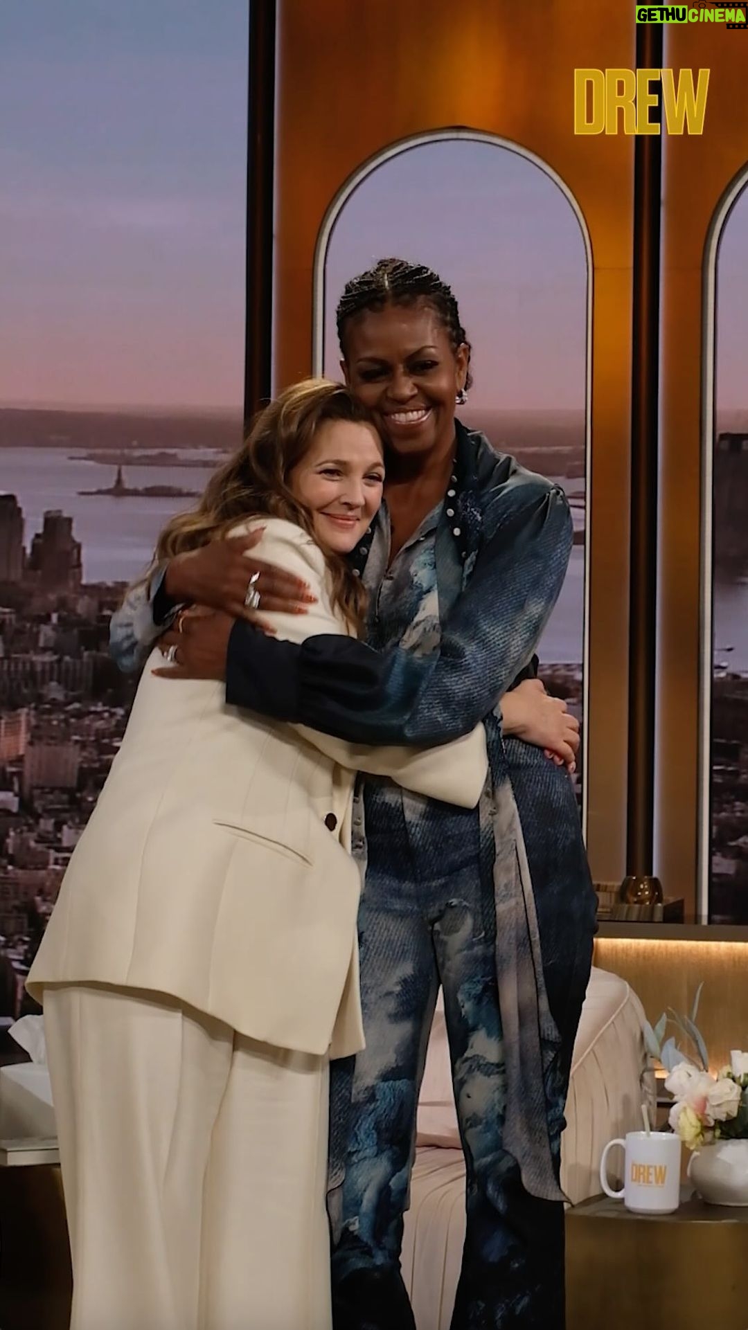 Drew Barrymore Instagram - A peek behind the scenes at an incredible day spent with former First Lady @michelleobama!