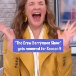 Drew Barrymore Instagram - Congratulations to our friends at @thedrewbarrymoreshow for getting renewed for a fifth season! @drewbarrymore shares what reaching that milestone means to her: “We just don’t take this for granted.”