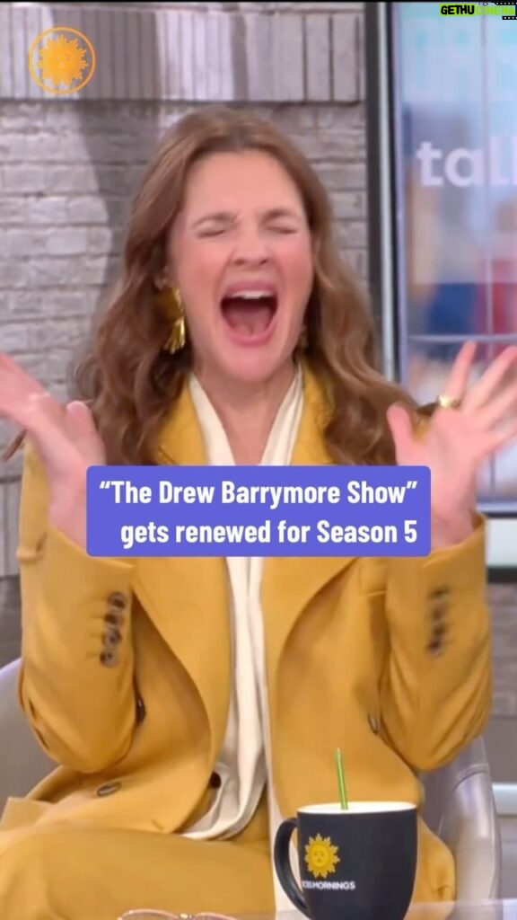 Drew Barrymore Instagram - Congratulations to our friends at @thedrewbarrymoreshow for getting renewed for a fifth season! @drewbarrymore shares what reaching that milestone means to her: “We just don’t take this for granted.”