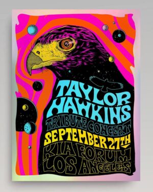 Dug One Instagram - UPDATE: SOLD OUT! Thank you. This is our poster we designed for the Sept 27th @foofighters Taylor Hawkins Tribute Show at KIA Forum in Los Angeles. We will be releasing this 5 color silkscreen print printed by our folks over @industryprintshop signed and numbered artists proofs at 12:00pm PT/3:00pm EST Tuesday Sept 27th. the link will be in our bio.