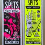 Dug One Instagram - Rocked a couple gig posters for the @the_spits @night___birds for tonight’s Brooklyn show @elsewherespace and Saturday nights show @houseofindependents in Asbury Park. Prints will be for sale at venue and a limited online. Link in our bio. #supportlocalbands printing and handling by the solids pros @industryprintshop #saturnyellow