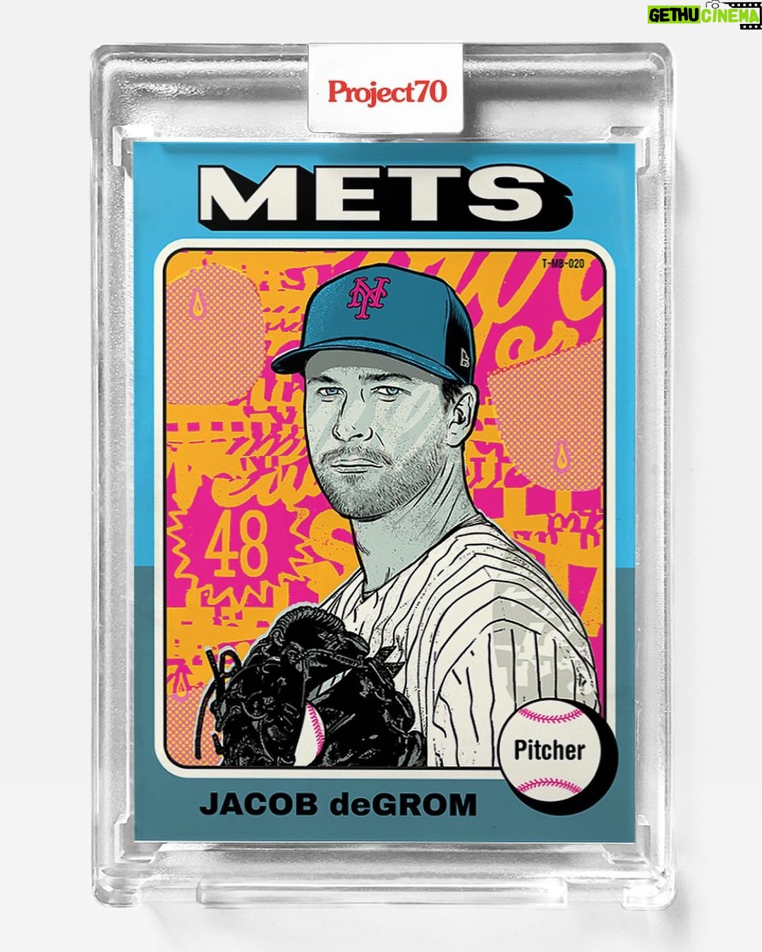 Dug One Instagram - Our final Topps Project70 Card #888 // 1975 Jacob deGrom @toppsproject70 @topps available at Topps.com for the next 70 hours #mbtopps70 Citi Field Stadium
