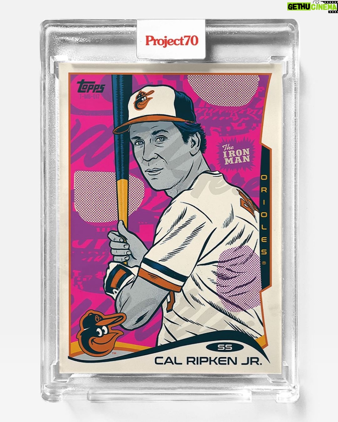 Dug One Instagram - Topps Project70 Card #871 // 2014 Cal Ripken Jr. @toppsproject70 @topps available at Topps.com for the next day #mbtopps70