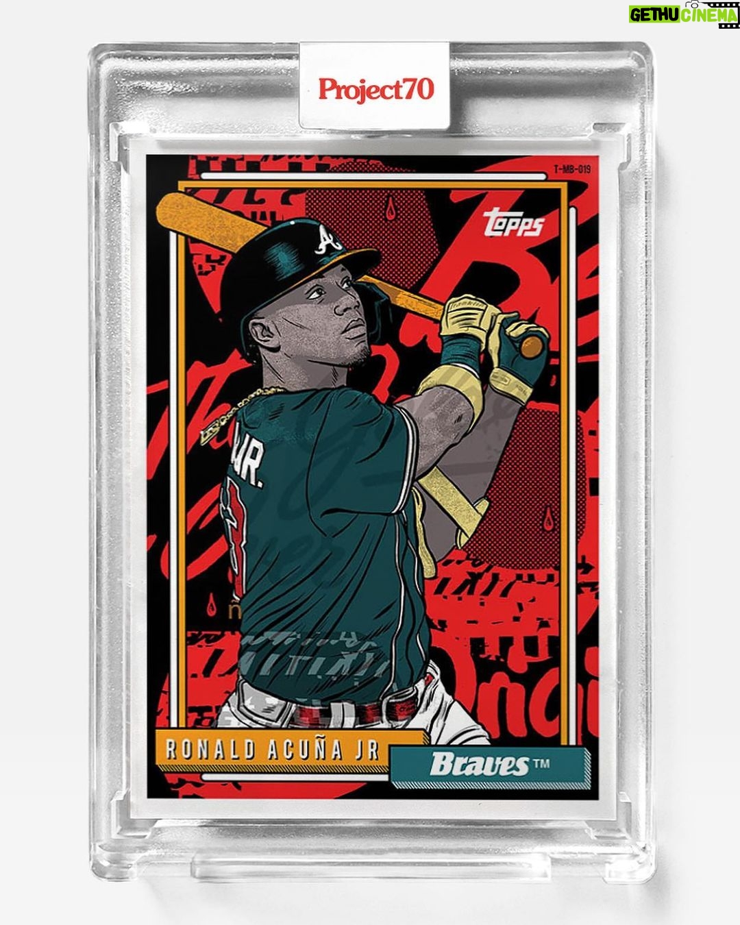 Dug One Instagram - El Abusador! Topps Project70 Card #834 // 1992 Ronald Acuna Jr. @toppsproject70 @ronaldacunaJr13 @topps available at Topps.com for the next 70 hours #mbtopps70