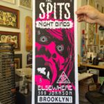 Dug One Instagram - Rocked a couple gig posters for the @the_spits @night___birds for tonight’s Brooklyn show @elsewherespace and Saturday nights show @houseofindependents in Asbury Park. Prints will be for sale at venue and a limited online. Link in our bio. #supportlocalbands printing and handling by the solids pros @industryprintshop #saturnyellow