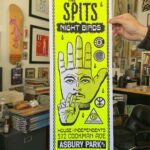 Dug One Instagram - Rocked a couple gig posters for the @the_spits @night___birds for tonight’s Brooklyn show @elsewherespace and Saturday nights show @houseofindependents in Asbury Park. Prints will be for sale at venue and a limited online. Link in our bio. #supportlocalbands printing and handling by the solids pros @industryprintshop #saturnyellow