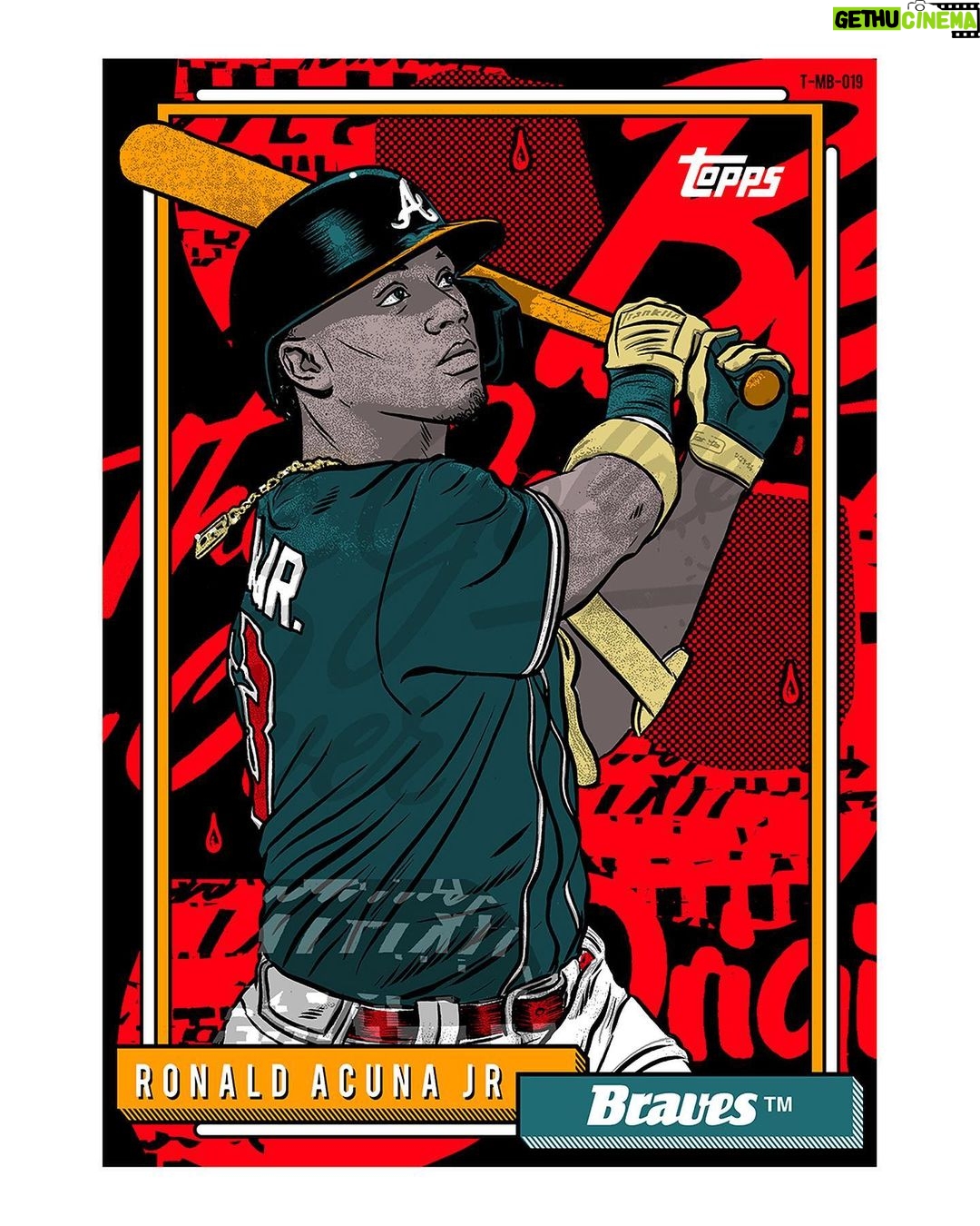 Dug One Instagram - El Abusador! Topps Project70 Card #834 // 1992 Ronald Acuna Jr. @toppsproject70 @ronaldacunaJr13 @topps available at Topps.com for the next 70 hours #mbtopps70