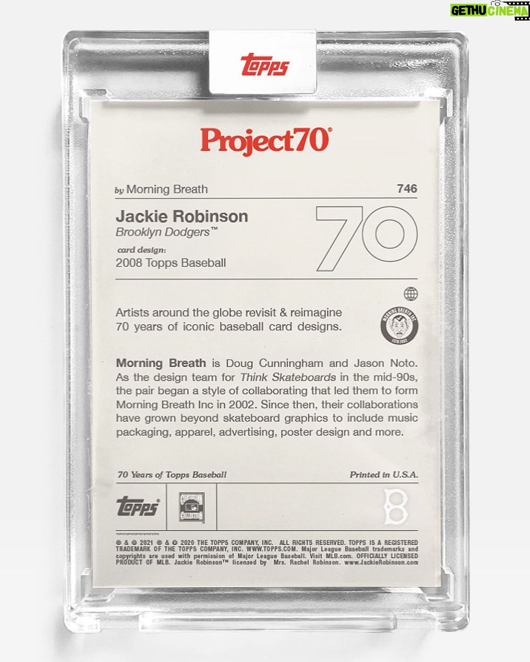 Dug One Instagram - Topps Project70 Card #746 // 2008 Jackie Robinson@toppsproject70 @jackierobinsonofficial@topps available at Topps.com for the next 70 hours #mbtopps70 #42 Ebbets Field - Brooklyn Dodgers - Old Home