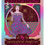 Dug One Instagram - UPDATE: Artist Proofs all Sold Out. This is our design for tonight’s @foofighters show in Spokane. 4 color Alphonse Mucha inpired silkscreen print on natural white stock. We will have signed and number Artists Proofs and A/P Variant prints on foiled paper available online through our Instagram bio link. today at 4:00pm PST(7:00pm EST) printed and shipped by our folks over at @industryprintshop the link to purchase will be in our Instagram bio. Stay tuned for any updates. Thanks @alientenders for the awesome job on the printing. We just added international shipping to our orders.