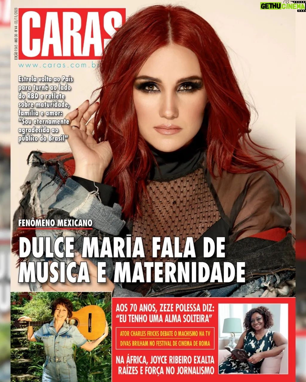 Dulce María Instagram - Na capa de CARAS desta semana, Dulce Maria (@dulcemaria) e o fenômeno RBD de volta ao Brasil! Prestes a desembarcar novamente no nosso país, estrela mexicana se derrete pelos fãs em turnê histórica. "Sempre serei eternamente agradecida com todo mundo do Brasil, com toda a geração Rebelde, por todo o amor que sempre me deram", diz. E mais... Zezé Polessa festeja 50 anos de carreira e fala de vida pessoal / Charles Fricks e seu papel sedutor em Terra e Paixão / Joyce Ribeiro comemora as conquistas no jornalismo / Festival de Roma espalha a sétima arte pela capital italiana. Já disponível nas bancas físicas e digitais!