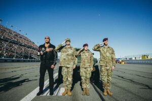 Dwayne Johnson Instagram - I was very moved by this moment, when our Chaplain led over 100,000 of us in prayer. 

You could feel the mana in the air. 

Moment of gratitude. 
Lifetime of loyalty. 

Thank you General Randy George of our U.S. Army and all of our military men, women and their families for your service — I’m grateful to the core. 

Always good to see you, General. 

With great respect and I’ll see everyone down the road. 

Rock