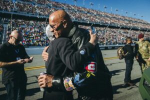 Dwayne Johnson Instagram - I was very moved by this moment, when our Chaplain led over 100,000 of us in prayer. 

You could feel the mana in the air. 

Moment of gratitude. 
Lifetime of loyalty. 

Thank you General Randy George of our U.S. Army and all of our military men, women and their families for your service — I’m grateful to the core. 

Always good to see you, General. 

With great respect and I’ll see everyone down the road. 

Rock