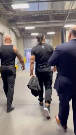 Dwayne Johnson Instagram - Hear the rumble
Hear the rumble 
Run for dem life, when we step into the jungle

You fucked around and found out quick, didn’t you boy? 

You, your little friends and all your crybabies have no idea what’s coming. 

The world’s on notice. 

~ People’s Champ + Tribal Chief 

#KillersInTheJungle 
#Bloodline 
#WrestleMania 
@wwe @tkogrp @romanreigns