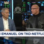 Dwayne Johnson Instagram - Ari and I had a good hang with our @cnbc gents - Carl, Jim & David. We’re all trouble makers though 😈 Ari had a million reasons to say “no” to making my unprecedented deal, but he found the one reason to say, “yes”. Family, legacy & respect matters. Congrats Ari, Mark, Nick & team for the incredible $5B @netflix @wwe deal. The people’s eyebrow is coming to Netflix baby! 🤨👀😇💪🏾