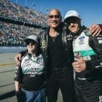 Dwayne Johnson Instagram - Great to meet the boys before they started kicking ass on that track 🫱🏼‍🫲🏾🏁 These @nascar drivers work their asses off and get pulled in a million different directions- I saw it up close and 💯 understand the push and pull energy they deal with. Much respect to these boys & their teams ☝🏾 #greatamericanrace #daytona500 @jimmiejohnson @rowdybusch @jhnemechek @davidlragan @rosschastain @ryanblaney10 @ryanpreece_ 📸: @thisisamandaw