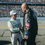 Dwayne Johnson Instagram - Great to meet the boys before they started kicking ass on that track 🫱🏼‍🫲🏾🏁 These @nascar drivers work their asses off and get pulled in a million different directions- I saw it up close and 💯 understand the push and pull energy they deal with. Much respect to these boys & their teams ☝🏾 #greatamericanrace #daytona500 @jimmiejohnson @rowdybusch @jhnemechek @davidlragan @rosschastain @ryanblaney10 @ryanpreece_ 📸: @thisisamandaw