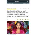 Eboni K. Williams Instagram - Enter The Judge Eboni Era…. Thank you to @variety for this EXCLUSIVE feature premiering… Equal Justice with Judge Eboni K. Williams This interview will be the first time that I discuss my history making turn as the youngest daytime court judge on TV… Also, I address the latest headlines featuring Bethany Frankel & the reality TV reckoning, RHONY’s reboot, and my unfiltered feelings about being excluded from Bravo’s Real Housewives Ultimate Girls Trips. Swipe right to see the channels and times to watch 📺 Judge Eboni in your city