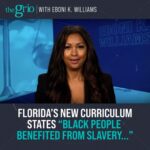 Eboni K. Williams Instagram - Florida’s new middle school social studies curriculum will state “...how slaves developed skills which, in some instances, could be applied for their personal benefit.” Eboni K. Williams (@ebonikwilliams) suggests to Ron DeSantis and anyone who believes this to be true, how about you go be a slave and let us know how that goes. Tune into theGrio with Eboni K. Williams at 6 pm ET tonight on theGrio cable channel.