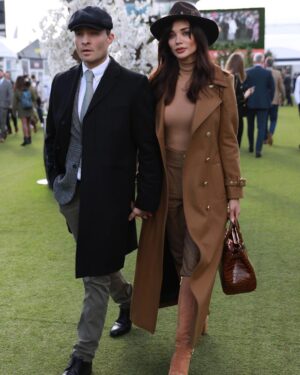 Ed Westwick Instagram - @cheltenhamraces with @iamamyjackson Thank you @jadehollandcooper @hollandcooperclothing
