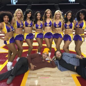 Elden Henson Instagram - Just another day at the office with my new best friend @likemark and the Laker girls!! And they're real Laker girls, so that's pretty cool!! Anyone notice my fat guy hanging out!!!