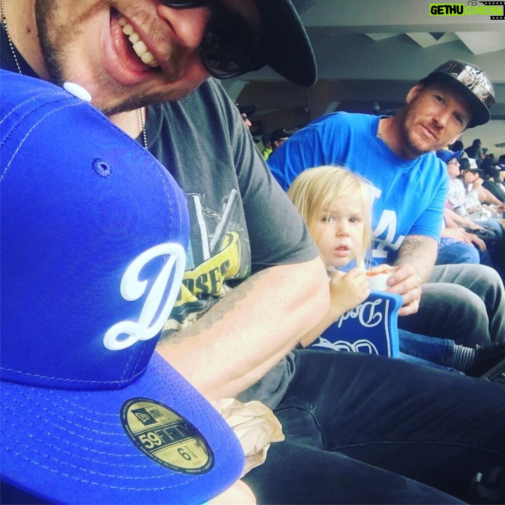 Elden Henson Instagram - Best Father’s Day ever!! At the Dodgers game with one of my oldest friends @roachsk8 and our boys. Couldn’t be happier right now!!