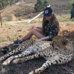 Eleanor Worthington-Cox Instagram – we went back to @cornellskopfarm and met Rocket the cheetah, he’s so so beautiful😍I also met a lamb that @briiiiiiiiiig helped me catch after I spent 20 minutes chasing it… #SAbs