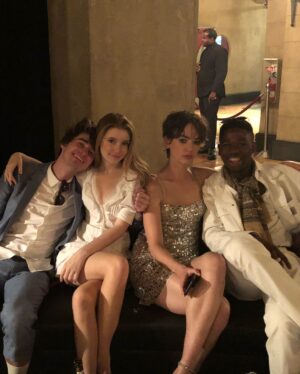 Eleanor Worthington-Cox Instagram - Some #BTS moments from the @actionpointmovie premiere😉‼️So much love for my family, both Cox and $#!Tbird, don’t know what I’d do without you❣️ #💩🐤 @paramountpics