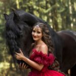 Eliška Štefanicová Instagram - Friesian horse 🖤❤️🖤 #princess#princessdress#dress#dressoftheday#dresses#dresslover#red#reddress#redlips#reddresses#horse#horsepower#horselove#horselover#horselife#horses#horseshow#horseofinstagram#horsephotographer#horsesofinstagram#photography#model#beauty#shooting#photo#photography#photooftheday#friesian#girl#girls#longhair