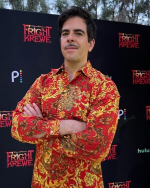 Eli Roth Instagram - Amazing night at @dreamworkstv for the #FrightKrewe screening. I’m so proud of this show and the amazing team who brought it to life, season 1 drops Monday on @peacock & @hulu. The entire show was worth it if only to wear this shirt.