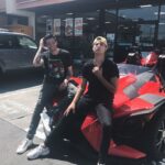 Elijah Daniel Instagram - fagman and robin. bradlee and i rented a fucking batmobile for no reason idk anymore