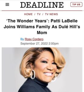Elisha Williams Instagram - Super excited! Welcome @mspattilabelle #WonderYears #pattilabelle #WilliamsFamily #ABC #Hulu #disneyplus