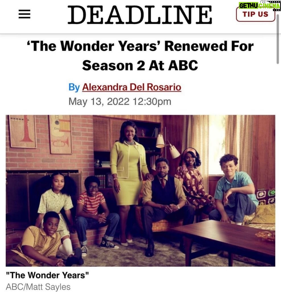 Elisha Williams Instagram - Excited for a @wonderyearsabc Season 2 pick up. Congrats to all of my cast mates and congrats again to @saladinpatterson and @leedaniels #WonderYears