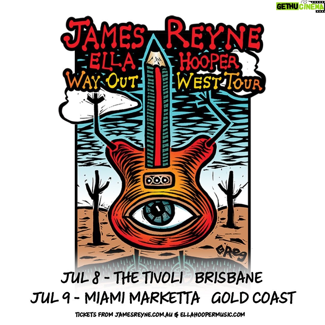 Ella Hooper Instagram - Brissy/Gold Coast, you’re up next on the Way Out West tour. See you Saturday night at the @thetivolibrisbane and Sunday night at @miamimarketta. Tix via ellahoopermusic.com #wayoutwest #jamesreyne #ellahooper Brisbane