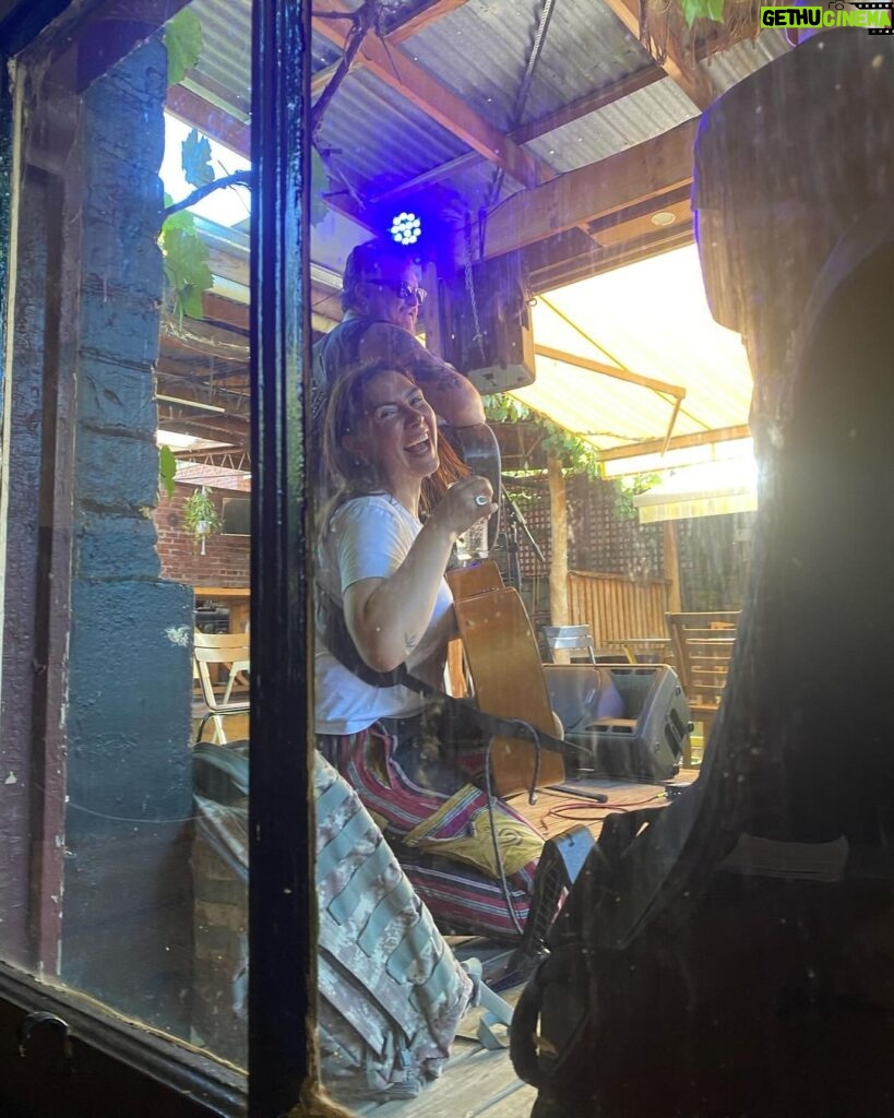 Ella Hooper Instagram - Sound check with @ramblinvanwalker and @mickytheshrimp as seen by my beautiful bestie @taja.photography ~ at @thebridgehotelcastlemaine - Van is on in 5 at time of writing, and we on at 9.00pm! Get ya asses down here, Castlemainaiacs! #thebridge #beergarden #castlemaine #victoria #livemusic #ohmygoddess #theneverendingtouuuureeeey
