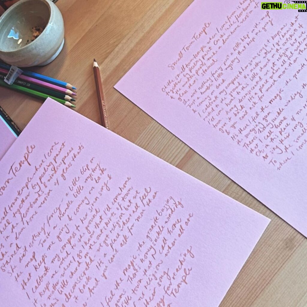 Ella Hooper Instagram - Making things for the next tour.. handwritten lyrics, coming your way. Embracing the full feminine witchy wiles on the Oh My Goddess tour, because well, the name says it all.. #sigilmagic #ohmygoddess #smalltowntemple #nsw #tassie #vic #arttherapy #handmademerch #workinprogress #moretocome