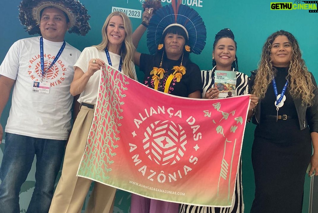 Ellie Goulding Instagram - “If you want to learn about the Amazon - listen to people from the Amazon.” Waleska told me this yesterday when I met her, Raquel, Ubiratan, Leticia and Angelica - 5 young Indigenous activists and local community activists from Brazil at #COP28 with @WWF_UK and @wwfbrasil We talked around the symbolic ‘Reclaimed Table’ created by @ifrc using debris from climate disasters around the world. I would like to thank you all for spending so much time with me.! For sharing your experiences, your stories, and your work with me and @seagull. These beautiful humans are living with the devastating effects of climate change right now as the Amazon experiences one of the worst droughts it has ever seen. Every day they’re fighting to protect the Amazon from illegal deforestation and mining. They’re protecting this vital rainforest for us all. Without it, we lose any chance of a stable climate and world. This was their first COP and it’s amazing to see more Indigenous representatives here than ever before. It’s vital that their voices are heard by the leaders and negotiators here in Dubai. We must ensure a just and equitable climate transition for everyone. We need more action and less broken promises. @aliancadasamazonias @juventudeindigenaro @cnsextrativista @redejandyras @copdasbaixadas @IFRC @unep