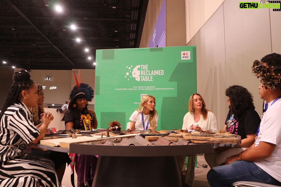 Ellie Goulding Instagram - “If you want to learn about the Amazon - listen to people from the Amazon.” Waleska told me this yesterday when I met her, Raquel, Ubiratan, Leticia and Angelica - 5 young Indigenous activists and local community activists from Brazil at #COP28 with @WWF_UK and @wwfbrasil We talked around the symbolic ‘Reclaimed Table’ created by @ifrc using debris from climate disasters around the world. I would like to thank you all for spending so much time with me.! For sharing your experiences, your stories, and your work with me and @seagull. These beautiful humans are living with the devastating effects of climate change right now as the Amazon experiences one of the worst droughts it has ever seen. Every day they’re fighting to protect the Amazon from illegal deforestation and mining. They’re protecting this vital rainforest for us all. Without it, we lose any chance of a stable climate and world. This was their first COP and it’s amazing to see more Indigenous representatives here than ever before. It’s vital that their voices are heard by the leaders and negotiators here in Dubai. We must ensure a just and equitable climate transition for everyone. We need more action and less broken promises. @aliancadasamazonias @juventudeindigenaro @cnsextrativista @redejandyras @copdasbaixadas @IFRC @unep