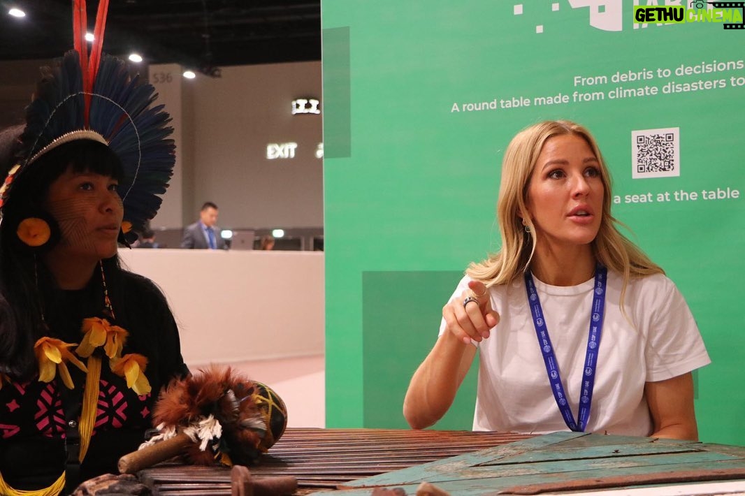 Ellie Goulding Instagram - “If you want to learn about the Amazon - listen to people from the Amazon.” Waleska told me this yesterday when I met her, Raquel, Ubiratan, Leticia and Angelica - 5 young Indigenous activists and local community activists from Brazil at #COP28 with @WWF_UK and @wwfbrasil We talked around the symbolic ‘Reclaimed Table’ created by @ifrc using debris from climate disasters around the world. I would like to thank you all for spending so much time with me.! For sharing your experiences, your stories, and your work with me and @seagull. These beautiful humans are living with the devastating effects of climate change right now as the Amazon experiences one of the worst droughts it has ever seen. Every day they’re fighting to protect the Amazon from illegal deforestation and mining. They’re protecting this vital rainforest for us all. Without it, we lose any chance of a stable climate and world. This was their first COP and it’s amazing to see more Indigenous representatives here than ever before. It’s vital that their voices are heard by the leaders and negotiators here in Dubai. We must ensure a just and equitable climate transition for everyone. We need more action and less broken promises. @aliancadasamazonias @juventudeindigenaro @cnsextrativista @redejandyras @copdasbaixadas @IFRC @unep