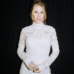 Ellie Goulding Instagram - I had to dedicate a whole post to having an up do . Not that keen on my face so often want my hair to cover it but thank you to my amazing friend @davidvoncannon for this little moment 💫 Also…. The dress! @carolinaherrera ! The make up! @misha212 🤍🤍🤍 @mariatash