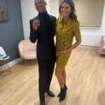 Ellie Taylor Instagram – Let’s hope @johannesradebe is still smiling like this when we finish our dance tonight… diving into our second live show… GULP. 

🐱 Dress kindly #gifted from @joanieclothing 🐱