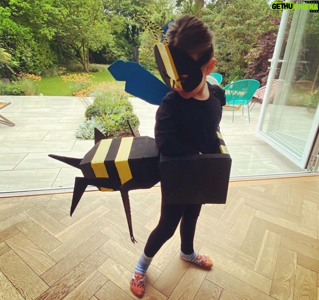 Ellie Taylor Instagram - Hey guys, want to alienate yourselves from the other parents at nursery by creating heated, burning resentment at drop off meaning you’ll never create any form of meaningful connection with any of them, in any way? Then get my husband to make a costume for ‘World Bee Day’ 😅
