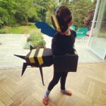 Ellie Taylor Instagram - Hey guys, want to alienate yourselves from the other parents at nursery by creating heated, burning resentment at drop off meaning you’ll never create any form of meaningful connection with any of them, in any way? Then get my husband to make a costume for ‘World Bee Day’ 😅