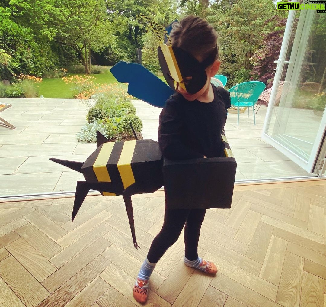 Ellie Taylor Instagram - Hey guys, want to alienate yourselves from the other parents at nursery by creating heated, burning resentment at drop off meaning you’ll never create any form of meaningful connection with any of them, in any way? Then get my husband to make a costume for ‘World Bee Day’ 😅