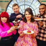 Ellie Taylor Instagram – 🧁 This little tart has joined ‘Bake Off The Professionals’! 🧁 

A job where contractually, I have to eat delicious patisserie? ERRR…YES PLEASE. I can’t wait for the inevitable montage of all the times I got caught snaffling 🐷 And don’t even get me started on the day I found the chocolate cupboard *closes eyes and enters dreamlike erotic memory*

The only thing better than the cake was working with @cherish_finden @benoitblinmca and my fabulous co-host @liamcbakes. I had big shoes to fill after Tom and Stacey did such brilliant jobs (Stacey would have been doing the show herself if it wasn’t for her undertaking the small task of BIRTHING NEW LIFE).

I was welcomed so warmly and crikey, did us four LAUGH. Gorgeous bunch. Gorgeous crew. Gorgeous show. Gorgeous contestants. GORGEOUS CAKE.

Coming to @channel4 this summer 🍰
@britishbakeoff #gbbo 

Styling @tesswrightstylist
MUA @enyasullivanmakeup 
💕💕💕