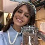 Ellie Taylor Instagram - Tonight is the final of Bake Off The Professionals! 8pm! Who do you reckon will edge it?? Wanted to give a big shout out to the people who get me looking TV ready so firstly @tesswrightstylist who styled all the brilliant bonkers outfits a girl could dream of. I love colour/patterns/dressing like a 7 year old 💕 🌈 And to @gemflossi who painted my face, twiddled my barnet and became camp counsellor to me and @liamcbakes thank you for turning a troll into a glam human and repairing my lipstick after my regular scoff sessions 🐷