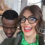 Ellie Taylor Instagram - Bake Off The Profeshs (new title - will suggest to the execs) tonight at 8pm on @channel4. This week it’s mille feuille & pavlova time 😋 plus I get to wear the best shirt in the world and try on some magical glasses that legend says summon a small demon man behind you, but I don’t buy it. #gbbo @liamcbakes MUA @gemflossi Stylist @tesswrightstylist (shirt I think from @batshevadress… 🟢)